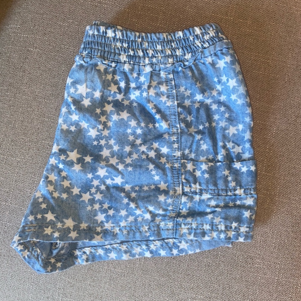 White and Blue Life in Progress Star Shorts
